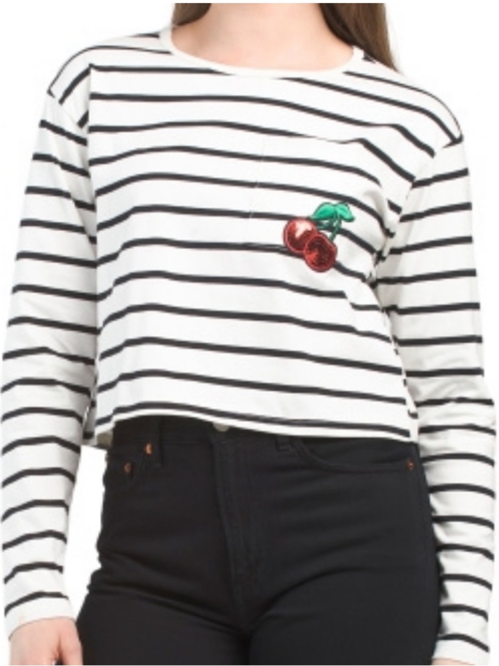 Madden girl striped cherry top